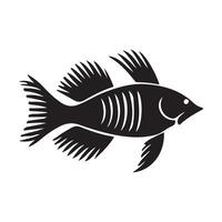 fish skeleton icon design on a white background vector