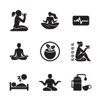 Professional Mindfulness and Nutrition Icons for Branding and Design vector