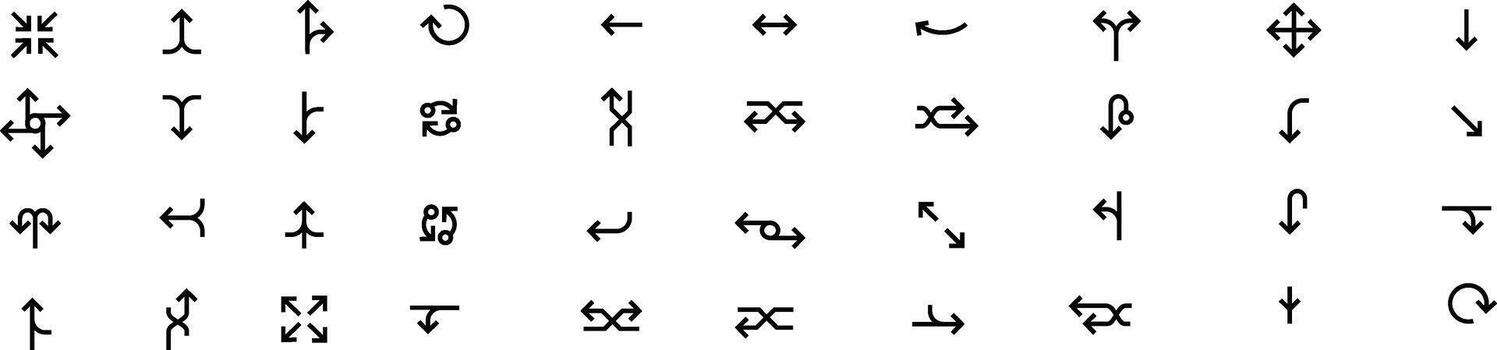 a set of different symbols that are arranged in a circle.Editable strokes vector