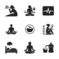 Modern Self Care and Wellbeing Symbols for Apps and UI vector
