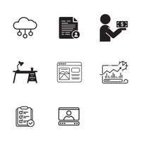 Professional Digital Nomad and Productivity Icons for Branding and Design vector