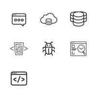 Modern UI UX and Coding Symbols for Apps and Websites vector