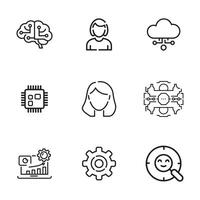 Smart Technology and Predictive Modeling Icons for Presentations and Digital Projects vector