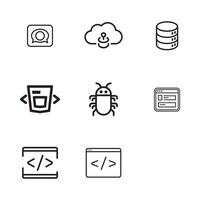 Web and App Development Icons Set for Digital and Print Use vector