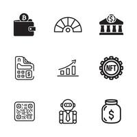 Secure Payment and Decentralized Finance Icons for Presentations and Digital Projects vector