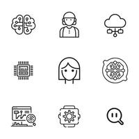 Essential Data Science and Deep Learning Icons for Web and Infographics vector