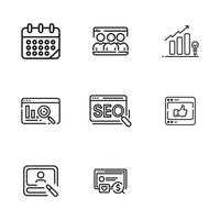 Professional Content Marketing and Analytics Icons for Presentations vector