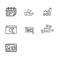 Essential Social Media and SEO Icons for Web and Infographics vector