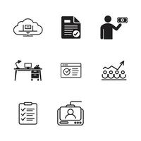 Essential Freelancer and Virtual Collaboration Icons for Web and Infographics vector