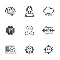 Modern Neural Network and Automation Symbols for Apps and UI vector