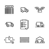 Modern Shipping and Transportation Symbols for Apps and UI vector