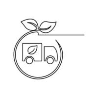 Ecology sustainable nature planet continuous one line drawing of minimalist outline design vector