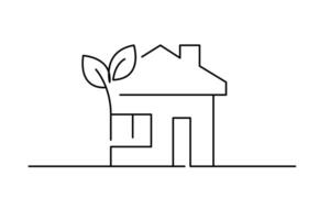 Ecology Sustainable continuous single line art drawing of minimalist outline design vector