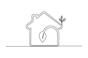 Ecology Sustainable continuous one line art hand drawn to outline art design vector