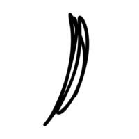 A black and white drawing of a feather vector