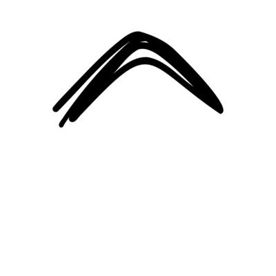 A black and white drawing of a mountain