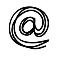 An email symbol with a swirl in the middle vector