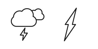 A black and white drawing of a cloud and lightning vector