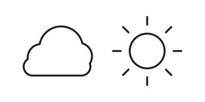 A cloud and sun icon on a white background vector