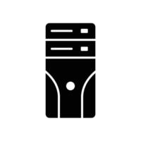 Tech Computer Tower Silhouette vector