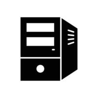 CPU Tower with Power Button vector