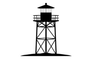 Fire Tower Silhouette isolated on a white background vector