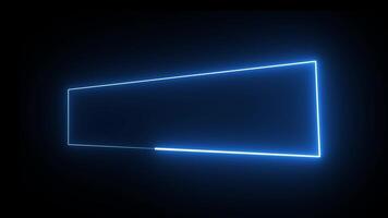 Abstract Neon Frame blue Animation. Abstract background web neon LED screens projection and neon frame. banner idea, billboard. video
