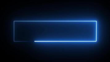 Abstract Neon Frame blue Animation. Abstract background web neon LED screens projection and neon frame. banner idea, billboard video