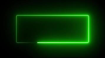 Abstract Neon green Frame Animation. Abstract background web neon box pattern LED screens projection and neon frame. video