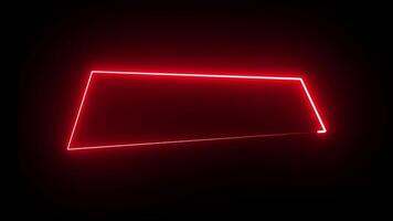 Abstract Neon Frame red Animation. Abstract background web neon LED screens projection and neon frame. banner idea, billboard. video