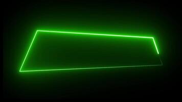Abstract Neon Frame green Animation. Abstract background web neon LED screens projection and neon frame. banner idea, billboard. video