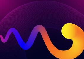 Digital technology Wave background. Wavy futuristic fluid concept. Design for abstract curve gradient spiral science communication background. vector