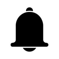 Bell icon . Notification and alarm symbol. Flat shape application interface sign button. Decoration logo. Black silhouette isolated on white background.. vector