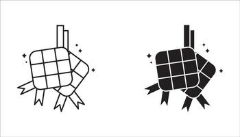 Ketupat icon set, ramadan symbol template for graphic and web design, illustration on white background vector