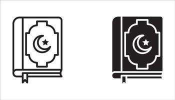 Holy Quran icon set, symbol template for graphic and web design illustration on white background vector