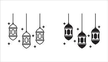Islamic lantern icon set graphics designs vector