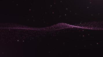rose particule vague mouvement sur foncé Contexte video