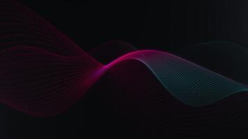 Abstract Pink and Cyan Flowing Lines on Dark Background video