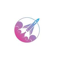 space rocket icon gradient symbol vector