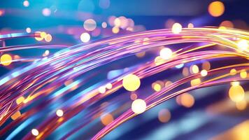 Vibrant neon pulsing in pink and blue, representing cutting edge digital innovation and technological advancement background 4k video