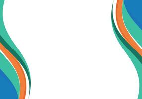 an abstract background with orange, blue and white waves vector