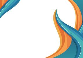 an abstract background with orange and blue waves vector