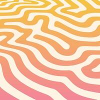 Abstract wavy background with organic curved lines in warm gradient colors of yellow, orange, and pink. Modern retro style design for creative projects, posters, branding, and digital applications. vector
