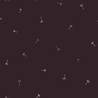 Seamless Dandelion Seeds Pattern on Dark Brown Background vector