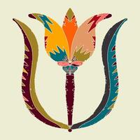 the symbol of the flower is shown in a colorful design vector