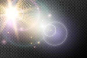 light rays and lens background vector