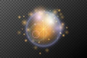 a glowing sphere with stars and light on a background vector