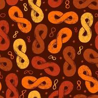Vintage Seamless Pattern with Trendy Bold Shapes of Eight Number. Colorful decorative and minimal hand drawn design perfect for print, fashion, wrapping paper, fabrics vector