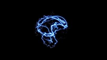 Abstract background in the form of electric and lightning. Powerful charge causing a lot of sparks video
