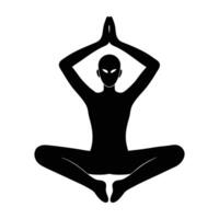 Yoga rest pose on back silhouette isolated on white background for complete relaxation vector